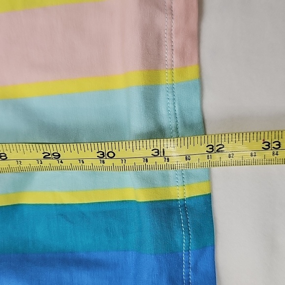 Color Block Lands End Knit Skirt, Stretch, Midi, NWOT, 2X, Yellow Blue Pink - Picture 7 of 7